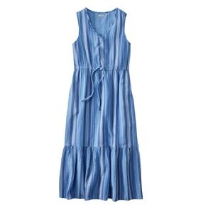 L.L. Bean Women's Cloud Gauze Midi Dress, Stripe